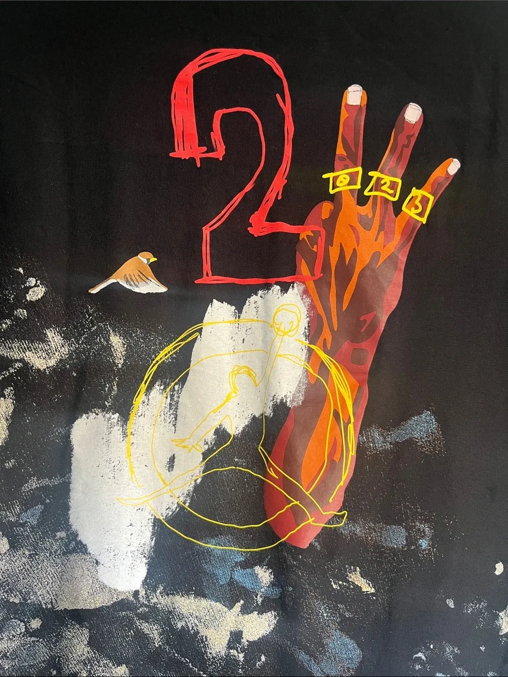 Jordan Black Short Sleeve T-Shirt with White Paint Splatter